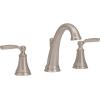 imageDelta Woodhurst Matte Black Bathroom Faucet 3 Hole 8 Inch Widespread Bathroom Sink Faucet for Vanity Metal PushPop Drain Assembly Matte Black 3532LFBLMPUStainless