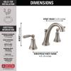 imageDelta Woodhurst Matte Black Bathroom Faucet 3 Hole 8 Inch Widespread Bathroom Sink Faucet for Vanity Metal PushPop Drain Assembly Matte Black 3532LFBLMPUStainless