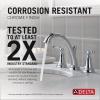 imageDelta Woodhurst Matte Black Bathroom Faucet 3 Hole 8 Inch Widespread Bathroom Sink Faucet for Vanity Metal PushPop Drain Assembly Matte Black 3532LFBLMPUChrome