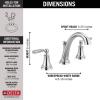 imageDelta Woodhurst Matte Black Bathroom Faucet 3 Hole 8 Inch Widespread Bathroom Sink Faucet for Vanity Metal PushPop Drain Assembly Matte Black 3532LFBLMPUChrome