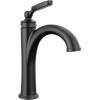 imageDelta Woodhurst Matte Black Bathroom Faucet 1 Hole Single Hole Bathroom Sink Faucet for Vanity Metal PushPop Drain Assembly Matte Black 532BLMPUDSTMatte Black