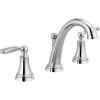 imageDelta Woodhurst Matte Black Bathroom Faucet 3 Hole 8 Inch Widespread Bathroom Sink Faucet for Vanity Metal PushPop Drain Assembly Matte Black 3532LFBLMPUChrome