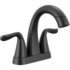 imageDelta Faucet Arvo Gold Bathroom Faucet Centerset Bathroom Faucet Gold Bathroom Sink Faucet Drain Assembly Included Champagne Bronze 25840LFCZMatte Black