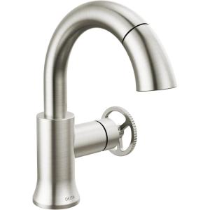 imageDelta Faucet Trinsic Single Hole Bathroom Faucet Gold Bathroom Faucet Single Handle Bathroom Sink Faucet Diamond Seal Technology Drain Assembly Champagne Bronze 558HARCZDSTStainless