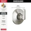 imageDelta Faucet Tetra Gold 3Setting Shower Handle Diverter Trim Kit Gold Diverter Valve Trim Kit Shower Diverter Lumicoat Champagne Bronze T11889CZPR Valve Not IncludedLumicoat Stainless