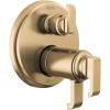 imageDelta Faucet Tetra 17T Series Gold 3Setting Integrated Diverter Valve Trim Kit Gold Diverter Valve Trim Kit Shower Trim Kit Lumicoat Champagne Bronze T27T889CZPR Valve Not IncludedLumicoat Champagne Bronze