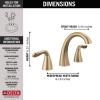 imageDelta Arvo Chrome Bathroom Faucet with Sprayer 8 Inch 3 Hole Widespread Bathroom Sink Faucet with Pull Out Sprayer PushPop Drain Chrome 35840LFPDChampagne Bronze