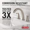 imageDelta Arvo Chrome Bathroom Faucet with Sprayer 8 Inch 3 Hole Widespread Bathroom Sink Faucet with Pull Out Sprayer PushPop Drain Chrome 35840LFPDSpotShield Brushed Nickel