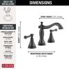 imageDelta Faucet Cassidy Pull Down Bathroom Faucet Bathroom Pull Out Faucet Chrome Widespread Bathroom Faucet 3 Hole with Pull Down Sprayer Bathroom Sink Faucet Magnetic Docking Chrome 3597PDDSTVenetian Bronze