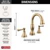 imageDelta Faucet Cassidy Pull Down Bathroom Faucet Bathroom Pull Out Faucet Chrome Widespread Bathroom Faucet 3 Hole with Pull Down Sprayer Bathroom Sink Faucet Magnetic Docking Chrome 3597PDDSTChampagne Bronze