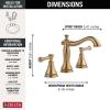 imageDelta Faucet Cassidy Pull Down Bathroom Faucet Bathroom Pull Out Faucet Chrome Widespread Bathroom Faucet 3 Hole with Pull Down Sprayer Bathroom Sink Faucet Magnetic Docking Chrome 3597PDDSTChampagne Bronze