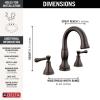 imageDelta Faucet Cassidy Pull Down Bathroom Faucet Bathroom Pull Out Faucet Chrome Widespread Bathroom Faucet 3 Hole with Pull Down Sprayer Bathroom Sink Faucet Magnetic Docking Chrome 3597PDDSTVenetian Bronze