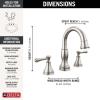 imageDelta Faucet Cassidy Pull Down Bathroom Faucet Bathroom Pull Out Faucet Chrome Widespread Bathroom Faucet 3 Hole with Pull Down Sprayer Bathroom Sink Faucet Magnetic Docking Chrome 3597PDDSTStainless