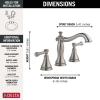 imageDelta Faucet Cassidy Pull Down Bathroom Faucet Bathroom Pull Out Faucet Chrome Widespread Bathroom Faucet 3 Hole with Pull Down Sprayer Bathroom Sink Faucet Magnetic Docking Chrome 3597PDDSTStainless