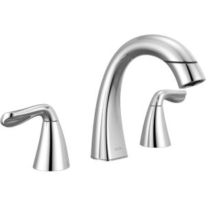 imageDelta Arvo Chrome Bathroom Faucet with Sprayer 8 Inch 3 Hole Widespread Bathroom Sink Faucet with Pull Out Sprayer PushPop Drain Chrome 35840LFPDChrome