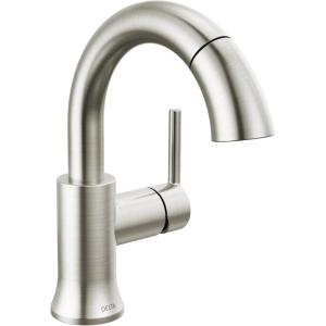 imageDelta Faucet Trinsic Pull Down Bathroom Faucet Bathroom Pull Out Faucet Brushed Nickel Single Hole Bathroom Faucet with Pull Down Bathroom Sink Faucet Magnetic Docking Stainless 559HARSSPDDSTStainless