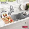 imageDELTA FAUCET 95A93225SSS Lorelai Workstation Kitchen Sink Dropin Top Mount Stainless Steel Single Bowl with WorkFlow Ledge and Chefs Kit of 5 Accessories32in