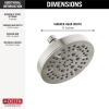 imageDelta 6Setting Chrome Shower Head with High Pressure Spray 6 Inch Round Shower Head Showerheads 175 GPM Flow Rate Chrome 52535Chrome