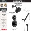 imageDelta Saylor 3Setting Matte Black Shower System Including Shower Head Handheld Shower Shower Handle Shower Diverter and Shower Valve Kit Matte BlackMatte Black