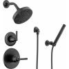imageDelta Saylor 3Setting Matte Black Shower System Including Shower Head Handheld Shower Shower Handle Shower Diverter and Shower Valve Kit Matte BlackMatte Black