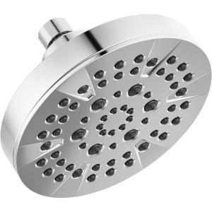 imageDelta 6Setting Chrome Shower Head with High Pressure Spray 6 Inch Round Shower Head Showerheads 175 GPM Flow Rate Chrome 52535Chrome
