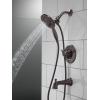 imageDelta Faucet Linden 17 Series DualFunction Tub and Shower Trim Kit Shower Faucet with 4Spray In2ition 2in1 Dual Hand Held Shower Head with Hose Venetian Bronze T17494RBI Valve Not IncludedVenetian Bronze