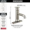 imageDelta Trinsic Touchless 1Hole Bathroom Faucet Touch On Technology Brushed Nickel Trinsic Single Hole Bathroom Sink Faucet with Wheel Handle Metal PushPop Drain Assembly Stainless 558TSSMPUDSTStainless
