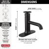 imageDelta Trinsic Touchless 1Hole Bathroom Faucet Touch On Technology Brushed Nickel Trinsic Single Hole Bathroom Sink Faucet with Wheel Handle Metal PushPop Drain Assembly Stainless 558TSSMPUDSTMatte Black