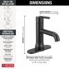 imageDelta Trinsic Touchless 1Hole Bathroom Faucet with Touch On Technology Chome Single Hole Bathroom Sink Faucet Metal PushPop Drain Assembly Chrome 559TLFMPUMatte Black