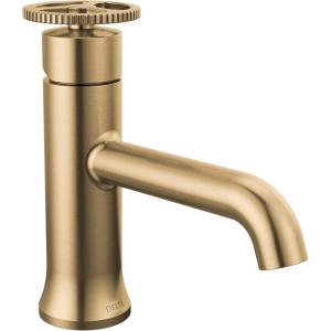 imageDelta Trinsic Touchless 1Hole Bathroom Faucet Touch On Technology Brushed Nickel Trinsic Single Hole Bathroom Sink Faucet with Wheel Handle Metal PushPop Drain Assembly Stainless 558TSSMPUDSTChampagne Bronze