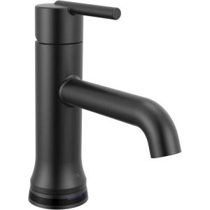 imageDelta Trinsic Touchless 1Hole Bathroom Faucet with Touch On Technology Chome Single Hole Bathroom Sink Faucet Metal PushPop Drain Assembly Chrome 559TLFMPUMatte Black