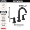 imageDelta Trinsic Matte Black 14 Series SingleFunction Shower Trim Kit with H2Okinetic Shower Head 3 Hole Widespread Bathroom Sink Faucet Valve Not IncludedMatte Black