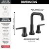 imageDelta Trinsic USpout Widespread Bathroom Faucet Gold 3Hole Bathroom Sink Faucet Metal PushPop Drain Assembly Champagne Bronze 3554CZMPUDSTMatte Black