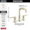 imageDelta Trinsic USpout Widespread Bathroom Faucet Gold 3Hole Bathroom Sink Faucet Metal PushPop Drain Assembly Champagne Bronze 3554CZMPUDSTPolished Nickel