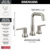 imageDelta Trinsic USpout Widespread Bathroom Faucet Gold 3Hole Bathroom Sink Faucet Metal PushPop Drain Assembly Champagne Bronze 3554CZMPUDSTStainless