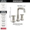 imageDelta Trinsic USpout Widespread Bathroom Faucet with Wheel Handle Brushed Nickel 3Hole Bathroom Sink Faucet Metal PushPop Drain Assembly Stainless 35547SSMPUDSTStainless