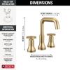 imageDelta Trinsic USpout Widespread Bathroom Faucet with Wheel Handle Brushed Nickel 3Hole Bathroom Sink Faucet Metal PushPop Drain Assembly Stainless 35547SSMPUDSTChampagne Bronze