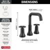 imageDelta Trinsic USpout Widespread Bathroom Faucet with Wheel Handle Brushed Nickel 3Hole Bathroom Sink Faucet Metal PushPop Drain Assembly Stainless 35547SSMPUDSTMatte Black