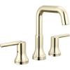 imageDelta Trinsic USpout Widespread Bathroom Faucet Gold 3Hole Bathroom Sink Faucet Metal PushPop Drain Assembly Champagne Bronze 3554CZMPUDSTPolished Nickel