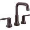 imageDelta Trinsic USpout Widespread Bathroom Faucet Gold 3Hole Bathroom Sink Faucet Metal PushPop Drain Assembly Champagne Bronze 3554CZMPUDSTVenetian Bronze