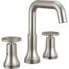 imageDelta Trinsic USpout Widespread Bathroom Faucet with Wheel Handle Brushed Nickel 3Hole Bathroom Sink Faucet Metal PushPop Drain Assembly Stainless 35547SSMPUDSTStainless