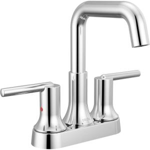 imageDelta Trinsic USpout Centerset Bathroom Faucet Oil Rubbed Bronze 3Hole Bathroom Sink Faucet Metal PushPop Drain Assembly Venetian Bronze 2554RBMPUDSTChrome