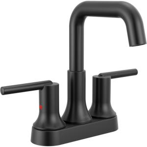 imageDelta Trinsic USpout Centerset Bathroom Faucet Oil Rubbed Bronze 3Hole Bathroom Sink Faucet Metal PushPop Drain Assembly Venetian Bronze 2554RBMPUDSTMatte Black