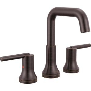 imageDelta Trinsic USpout Widespread Bathroom Faucet Gold 3Hole Bathroom Sink Faucet Metal PushPop Drain Assembly Champagne Bronze 3554CZMPUDSTVenetian Bronze