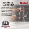 imageDelta Cassidy Brushed Nickel Touch Bar Faucet with Pull Down Sprayer Modern Single Hole Touch On Prep Sink Faucet Single Handle Lumicoat Arctic Stainless 9997TARPRDSTLumicoat Chrome