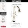 imageDelta Cassidy Brushed Nickel Touch Bar Faucet with Pull Down Sprayer Modern Single Hole Touch On Prep Sink Faucet Single Handle Lumicoat Arctic Stainless 9997TARPRDSTLumicoat Polished Nickel