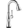 imageDelta Cassidy Brushed Nickel Touch Bar Faucet with Pull Down Sprayer Modern Single Hole Touch On Prep Sink Faucet Single Handle Lumicoat Arctic Stainless 9997TARPRDSTLumicoat Chrome