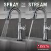 imageDelta Cassidy Brushed Nickel Touch Bar Faucet with Pull Down Sprayer Modern Single Hole Touch On Prep Sink Faucet Single Handle Lumicoat Arctic Stainless 9997TARPRDSTLumicoat Arctic Stainless