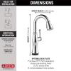 imageDelta Cassidy Brushed Nickel Touch Bar Faucet with Pull Down Sprayer Modern Single Hole Touch On Prep Sink Faucet Single Handle Lumicoat Arctic Stainless 9997TARPRDSTLumicoat Chrome