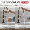 imageDelta Cassidy Brushed Nickel Touch Bar Faucet with Pull Down Sprayer Modern Single Hole Touch On Prep Sink Faucet Single Handle Lumicoat Arctic Stainless 9997TARPRDSTLumicoat Polished Nickel